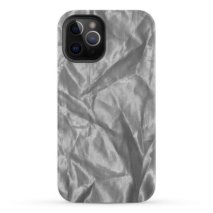 iPhone 12 Pro StrongFit Shiny Silver Fabric by Andrea Haase