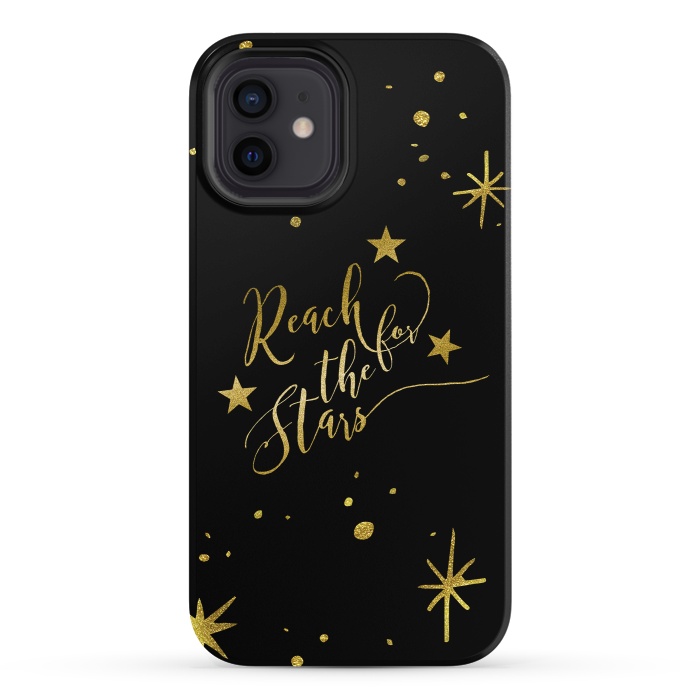 iPhone 12 StrongFit Reach For The Stars Golden Quote by Andrea Haase