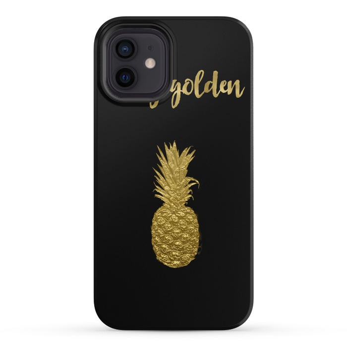iPhone 12 mini StrongFit Stay Golden Precious Tropical Pineapple by Andrea Haase