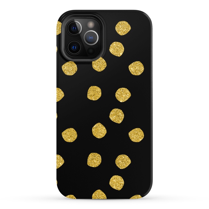 iPhone 12 Pro StrongFit Golden Glamour Dots by Andrea Haase