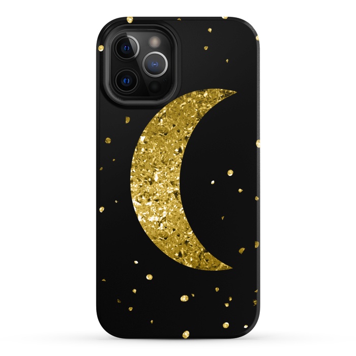iPhone 12 Pro StrongFit Sparkling Golden Moon by Andrea Haase