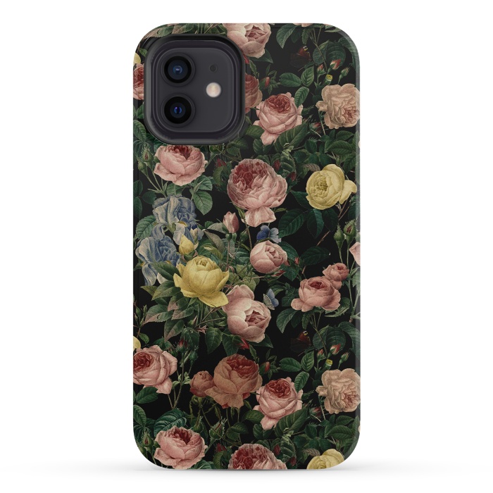 iPhone 12 mini StrongFit Night Vintage Roses by  Utart