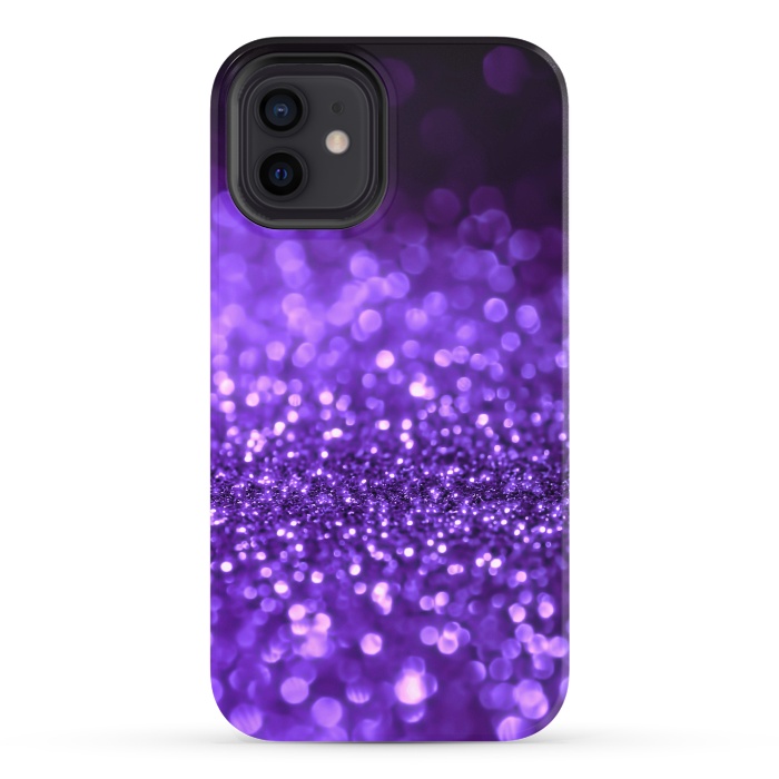 iPhone 12 StrongFit Ultra Violet Faux Glitter by  Utart