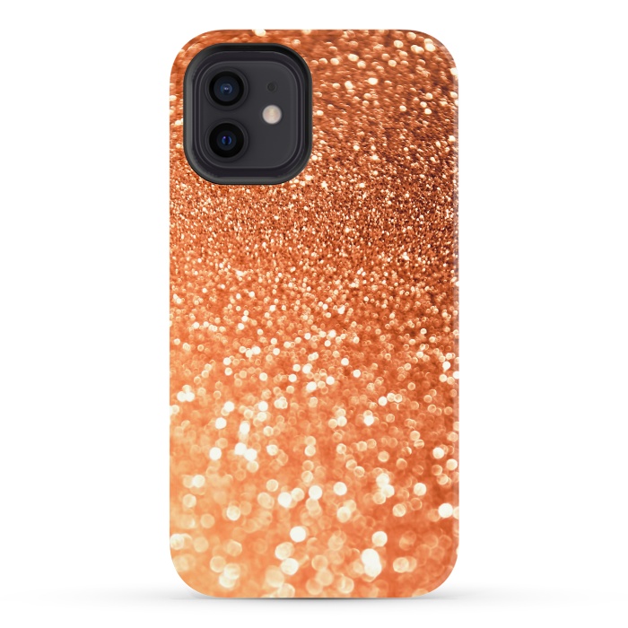iPhone 12 StrongFit Peach Faux Glitter by  Utart