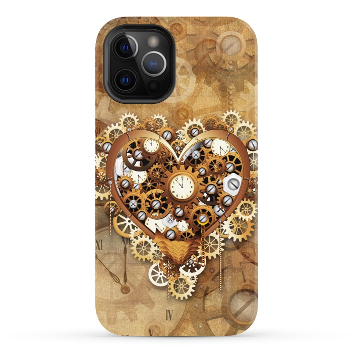 iPhone 12 Pro StrongFit Heart Steampunk Love Machine by BluedarkArt