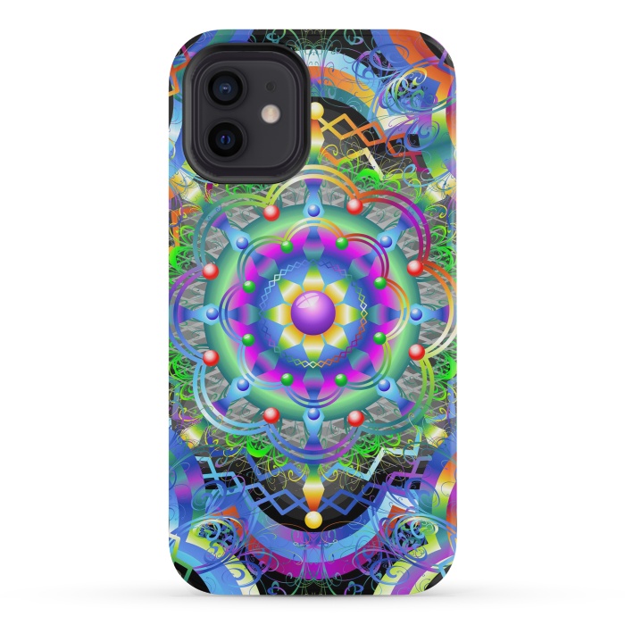 iPhone 12 mini StrongFit Mandala Universe Psychedelic  by BluedarkArt