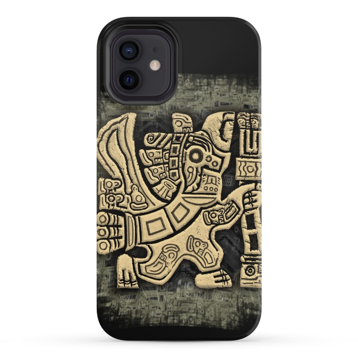 iPhone 12 mini StrongFit Aztec Eagle Warrior by BluedarkArt