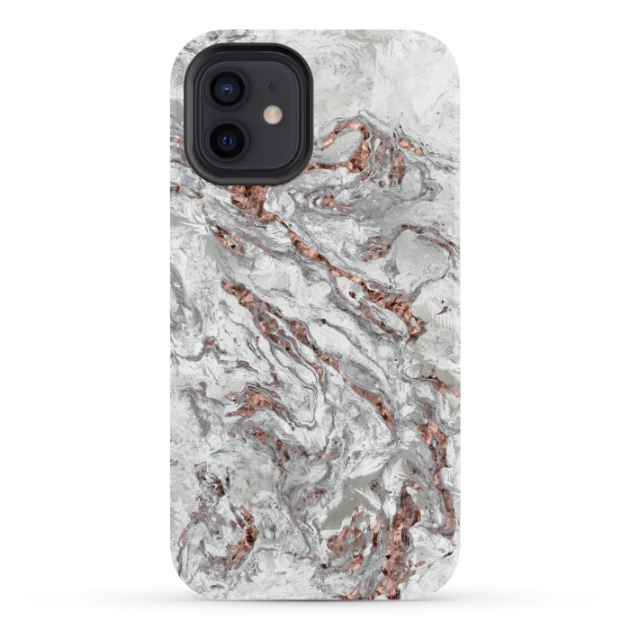 iPhone 12 StrongFit Marble And Copper Glamour 2 by Andrea Haase