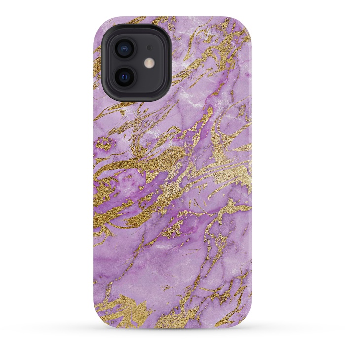 iPhone 12 StrongFit Purple and Gold Marble by  Utart