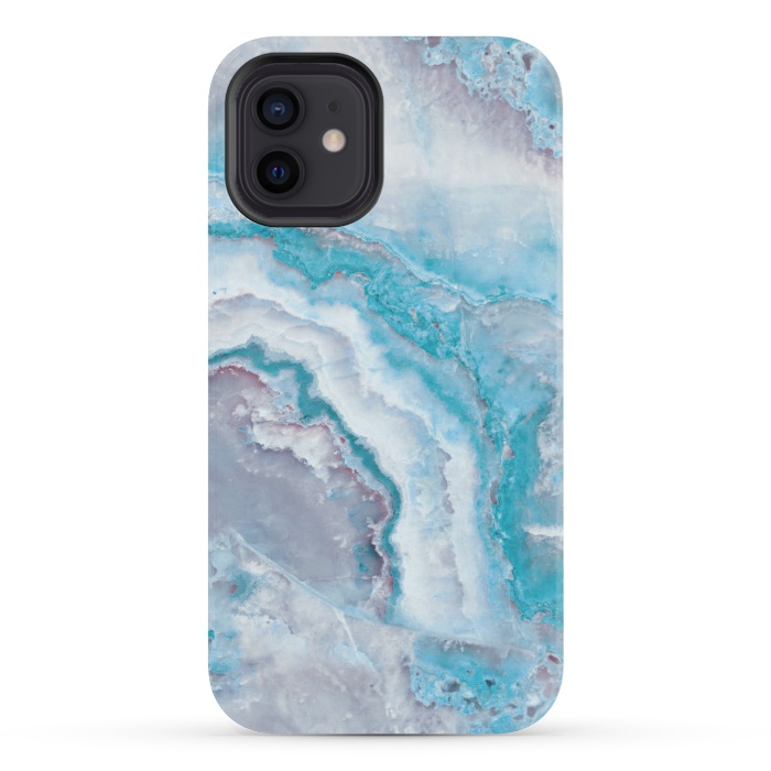 iPhone 12 mini StrongFit Teal Veined Agate by  Utart