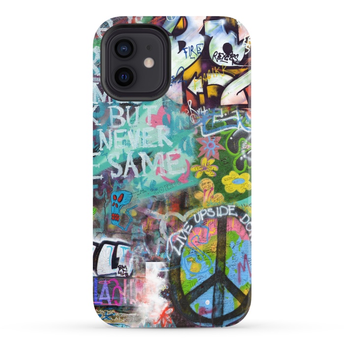 iPhone 12 StrongFit Graffiti Text And Peace Sign by Andrea Haase