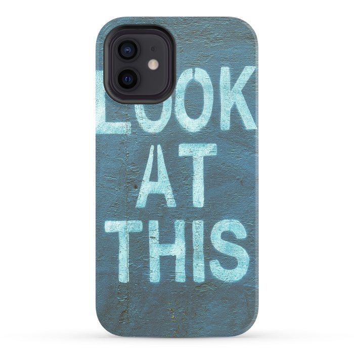 iPhone 12 StrongFit Look At This Teal Urban Art by Andrea Haase