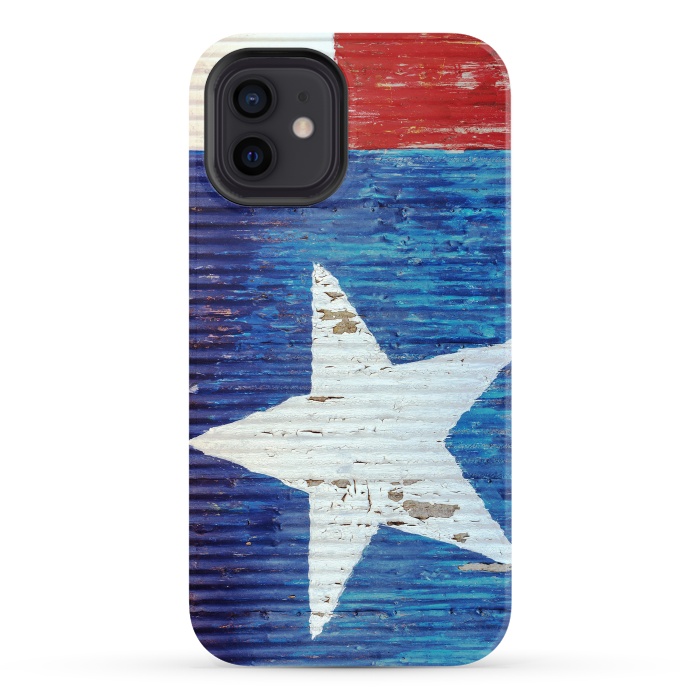 iPhone 12 StrongFit Texas Flag On Distressed Metal by Andrea Haase