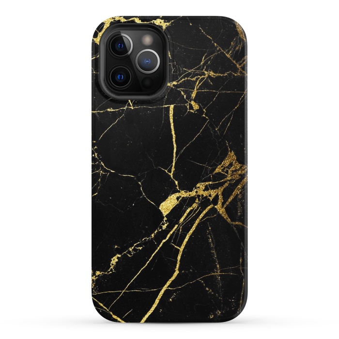 iPhone 12 Pro StrongFit  Black-Gold Marble Impress by ''CVogiatzi.