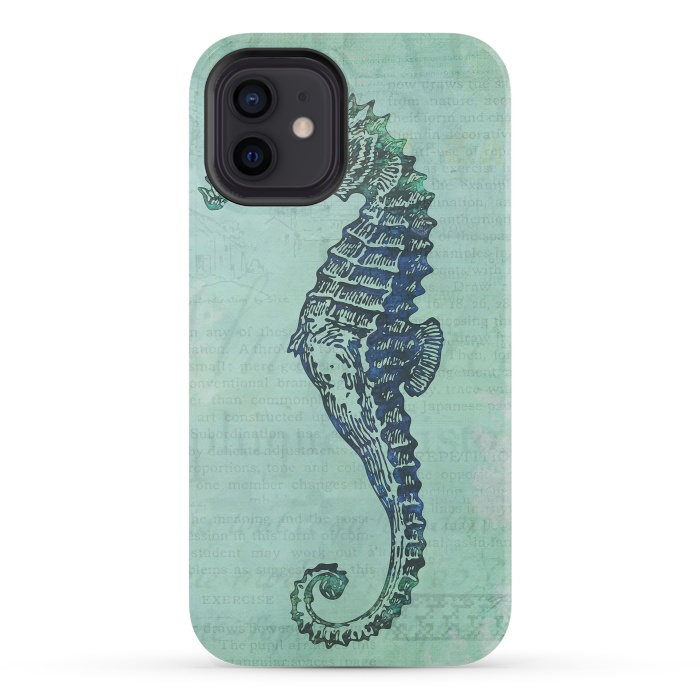 iPhone 12 StrongFit Vintage Seahorse 2 by Andrea Haase