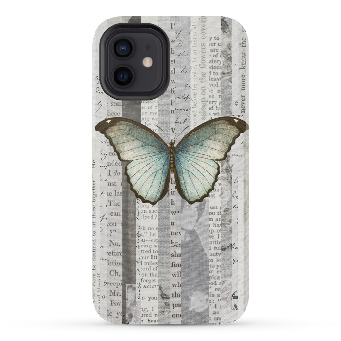 iPhone 12 mini StrongFit Vintage Butterfly Paper Collage by Andrea Haase