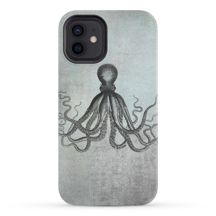 iPhone 12 StrongFit Octopus Vintage Art by Andrea Haase