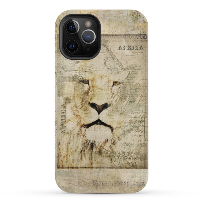 iPhone 12 Pro StrongFit Lion King Of Africa Collage by Andrea Haase