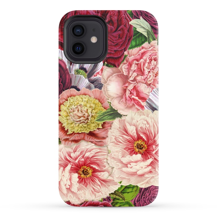 iPhone 12 StrongFit Peonies and other Spring Flower pattern by  Utart