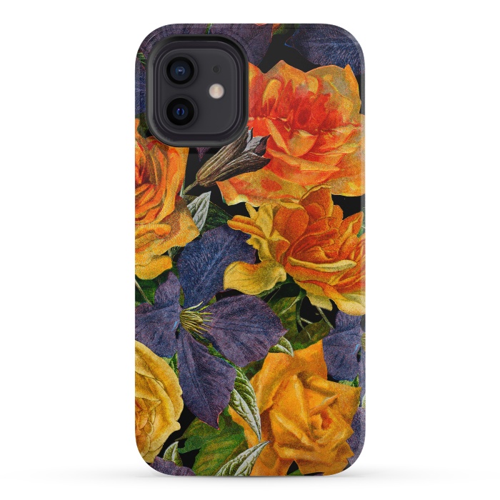 iPhone 12 mini StrongFit Clematis and Yellow Vintage Roses by  Utart