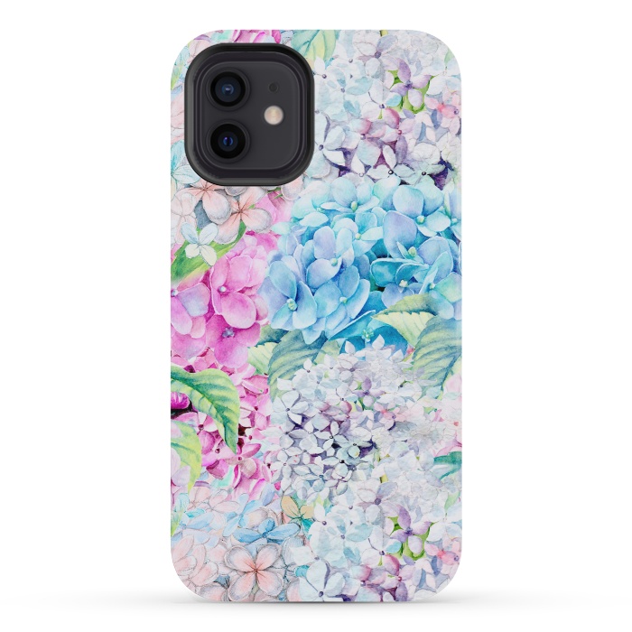 iPhone 12 mini StrongFit Pastel Spring hydrangea Pattern by  Utart