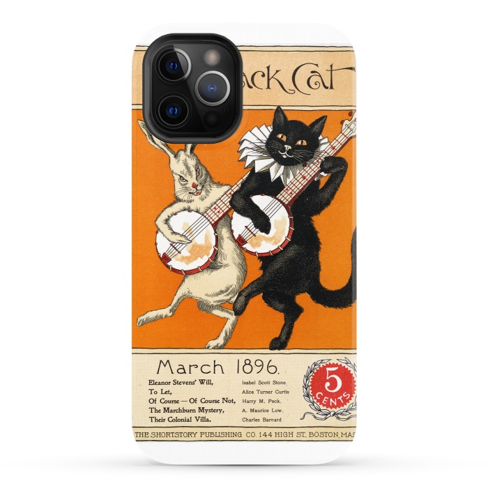 iPhone 12 Pro StrongFit Cat And Rabbit Vintage Poster by Andrea Haase
