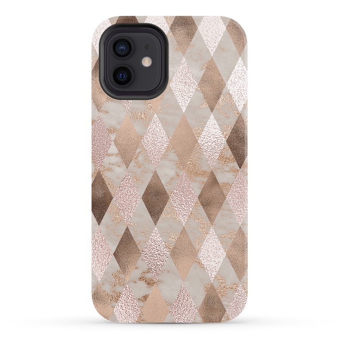 iPhone 12 StrongFit Abstract Trendy Copper Concrete Argyle Pattern by  Utart