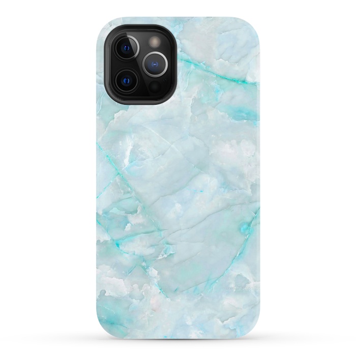 iPhone 12 Pro StrongFit Light Blue Veined Agate by  Utart