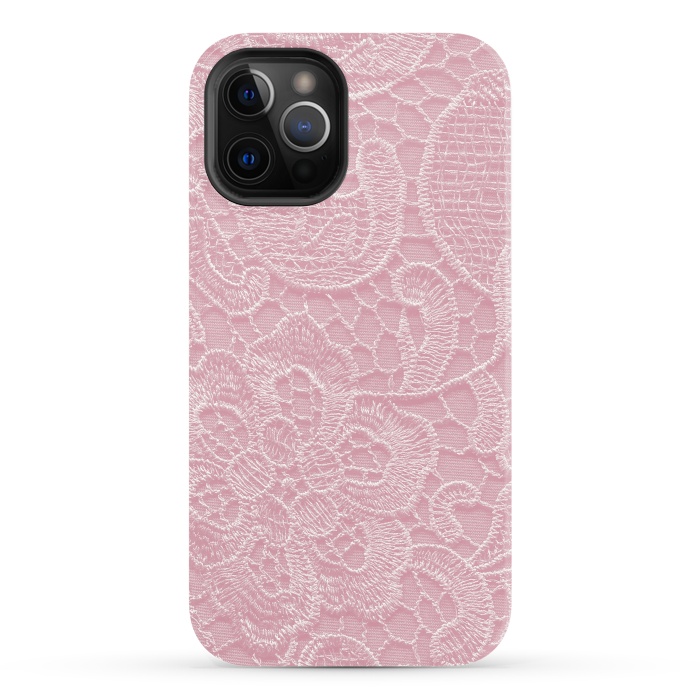 iPhone 12 Pro StrongFit Pink Lace by Andrea Haase