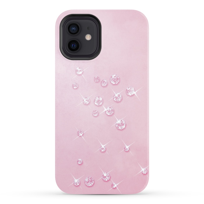 iPhone 12 StrongFit Sparkling Pink Rhinestones by Andrea Haase