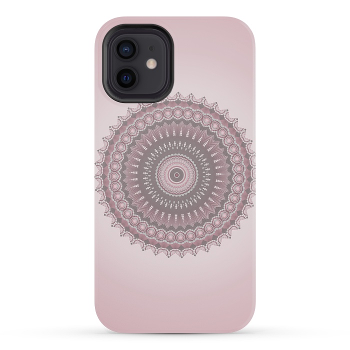 iPhone 12 mini StrongFit Soft Pink Mandala Design by Andrea Haase