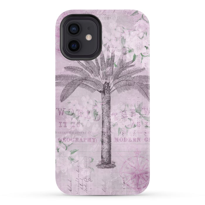 iPhone 12 StrongFit Vintage Palm Tree Art by Andrea Haase