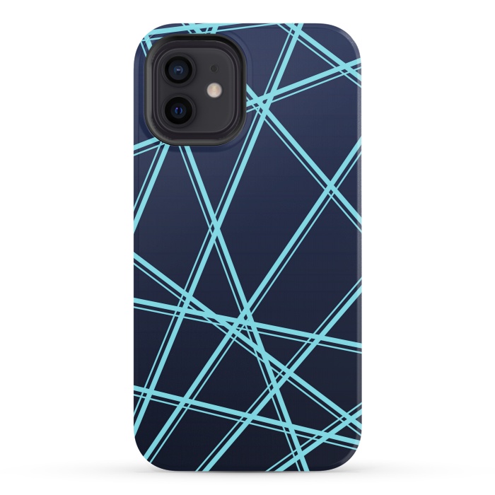 iPhone 12 StrongFit BLUE LINES PATTERN by MALLIKA