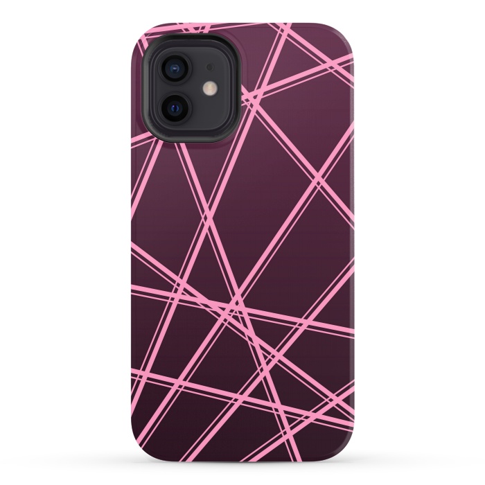 iPhone 12 StrongFit PINK LINES PATTERN by MALLIKA