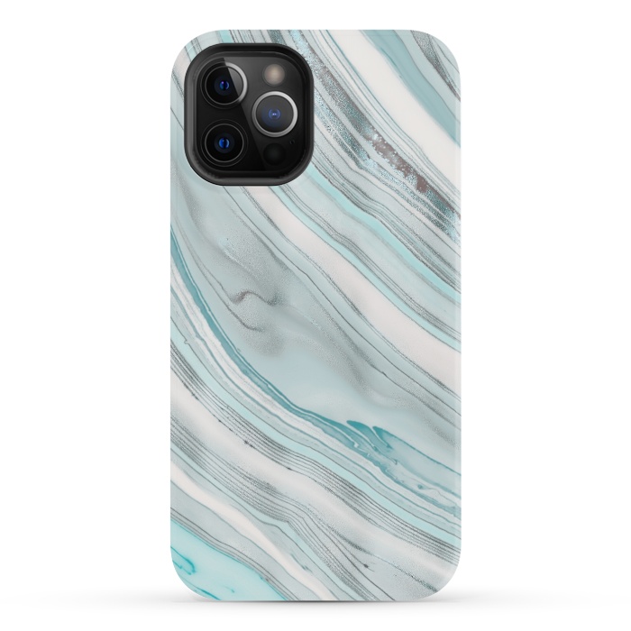 iPhone 12 Pro StrongFit Teal Marble Elegance 2 by Andrea Haase