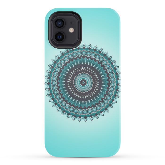 iPhone 12 StrongFit Mandala Turquoise 2 by Andrea Haase