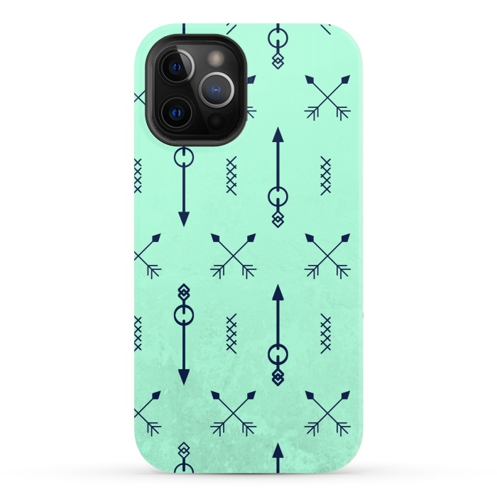 iPhone 12 Pro StrongFit arrow pattern green by MALLIKA