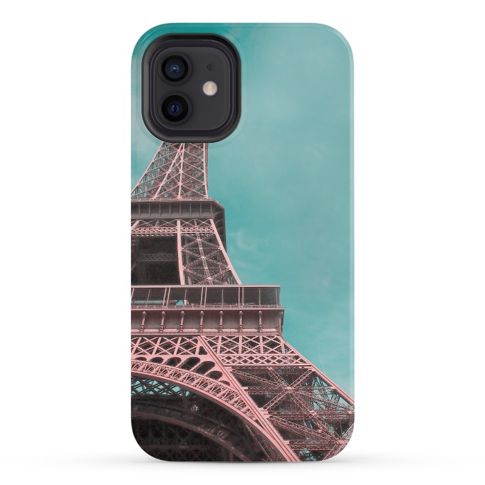 iPhone 12 StrongFit Pink Paris Eiffeltower by Andrea Haase