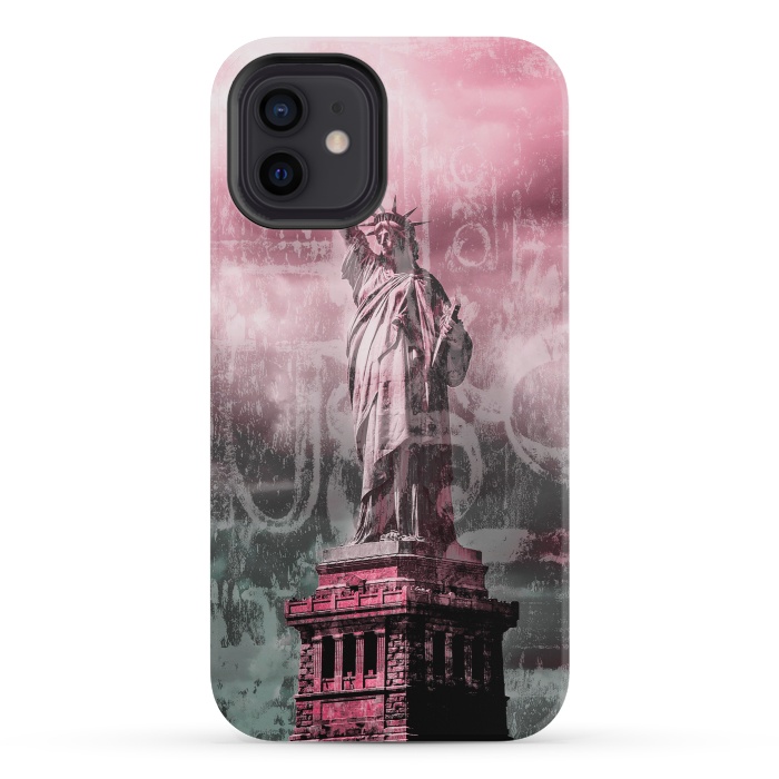iPhone 12 mini StrongFit Statue Of Liberty Mixed Media Art by Andrea Haase