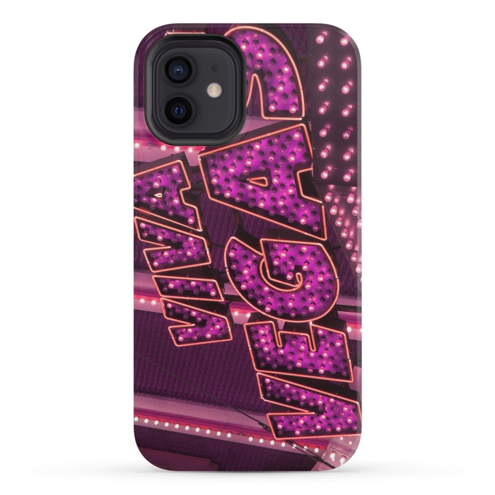 iPhone 12 mini StrongFit Pink Las Vegas Neon Sign by Andrea Haase