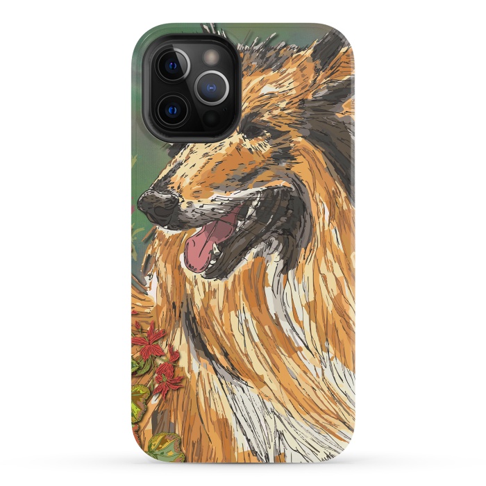 iPhone 12 Pro StrongFit Rough Collie (Summer) by Lotti Brown