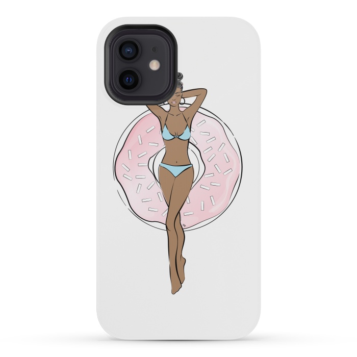 iPhone 12 mini StrongFit Summer time relax Dark skin by Martina