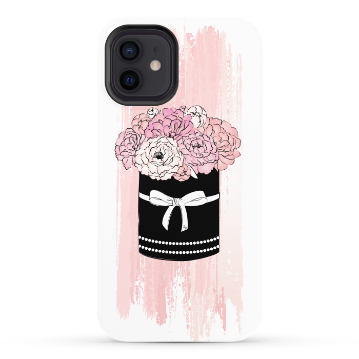 iPhone 12 StrongFit Flower Box with pink Peonies by Martina
