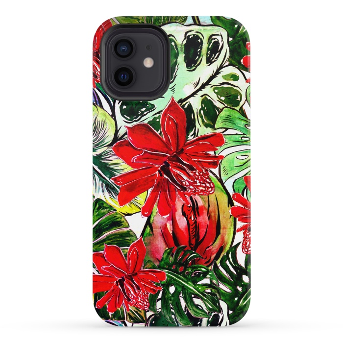 iPhone 12 StrongFit Aloha Tropical Passiflora Jungle by  Utart