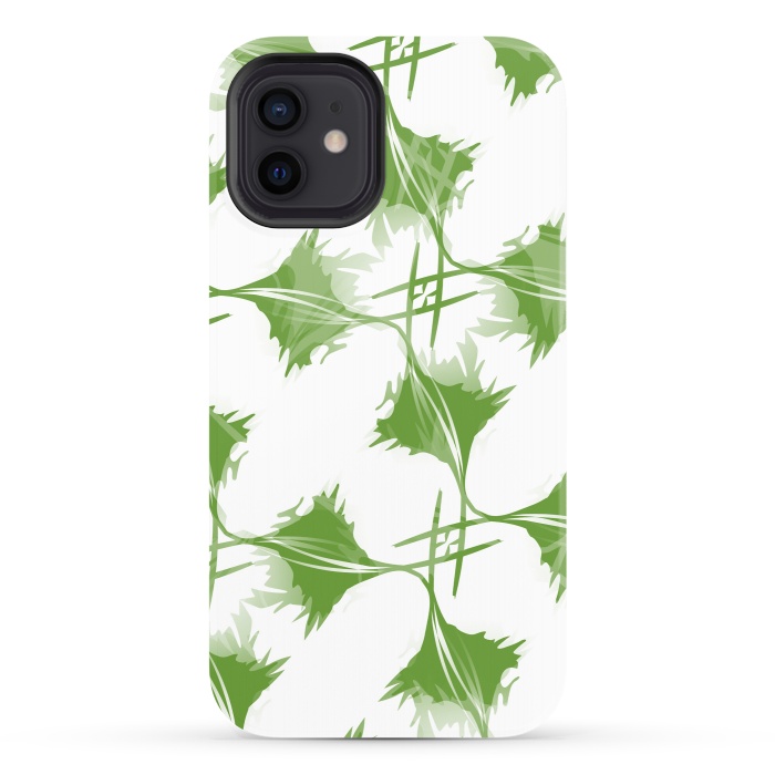 iPhone 12 StrongFit Green Leaves by Creativeaxle