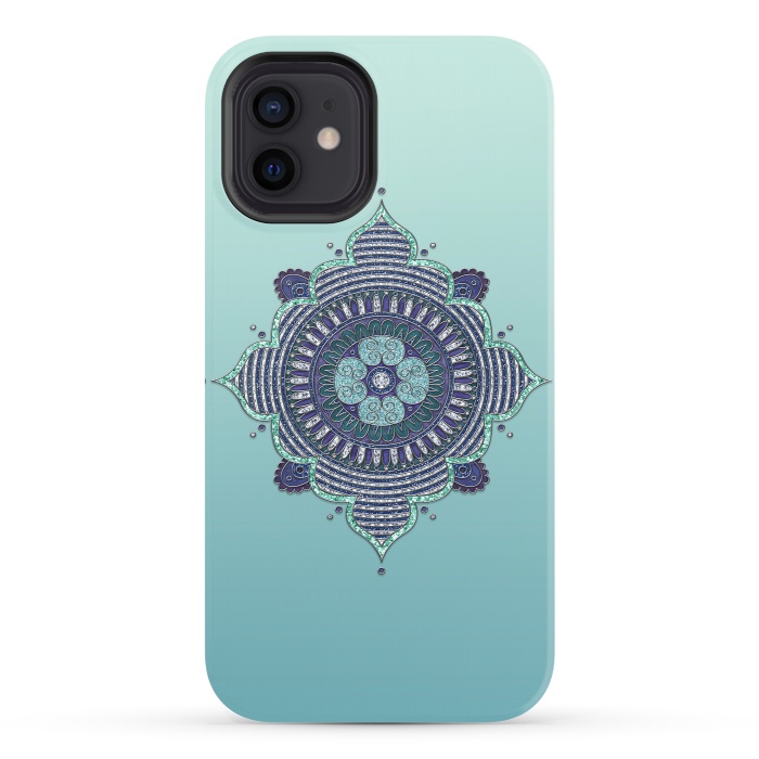 iPhone 12 StrongFit Precious Turquoise Mandala Ornament by Andrea Haase