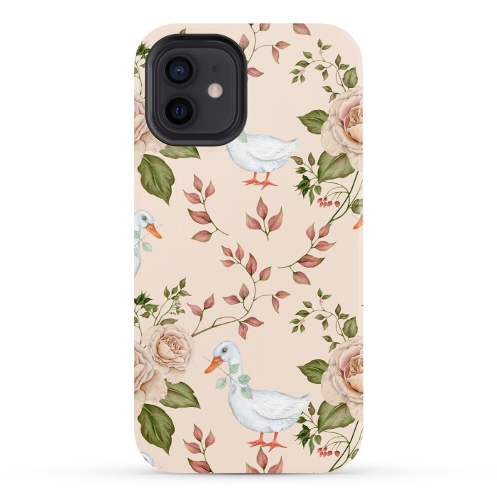 iPhone 12 StrongFit Goose in Rose Garden by Creativeaxle