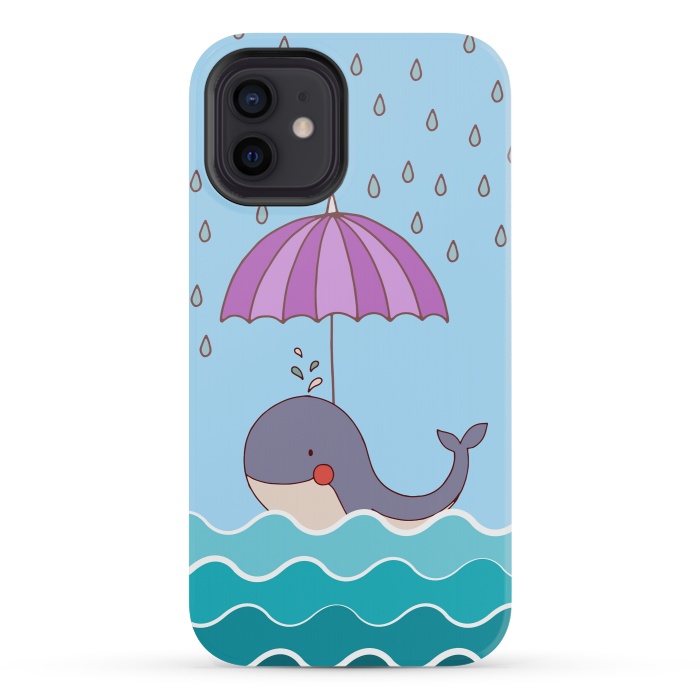 iPhone 12 mini StrongFit Swimming Whale by Creativeaxle