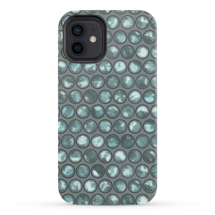 iPhone 12 mini StrongFit Green Glass Bead Pattern by Andrea Haase