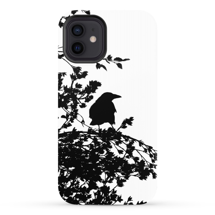 iPhone 12 StrongFit Black And White Bird by Andrea Haase